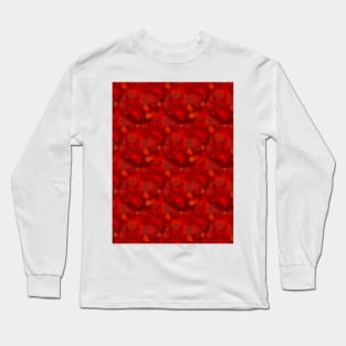 pattern of red bubbles with gold stars Long Sleeve T-Shirt